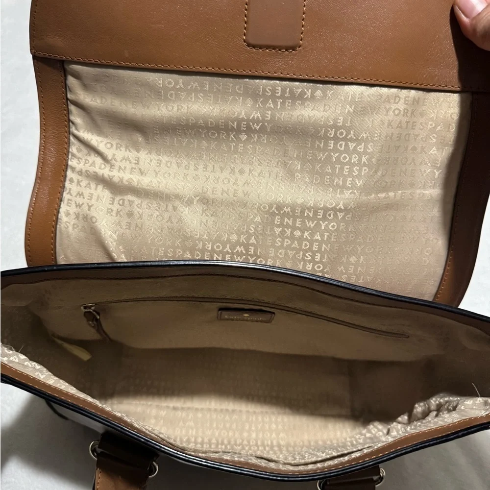 Kate Spade Tan Satchel with Pink Strap